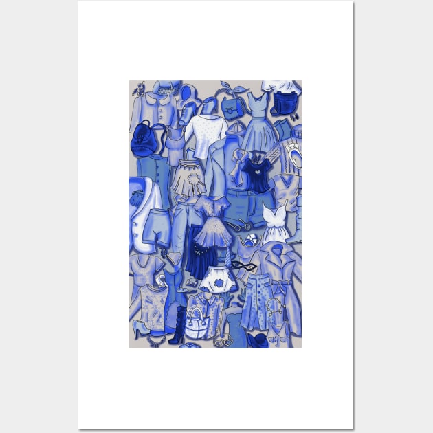 BLUE CLOTHES Wall Art by Begoll Art